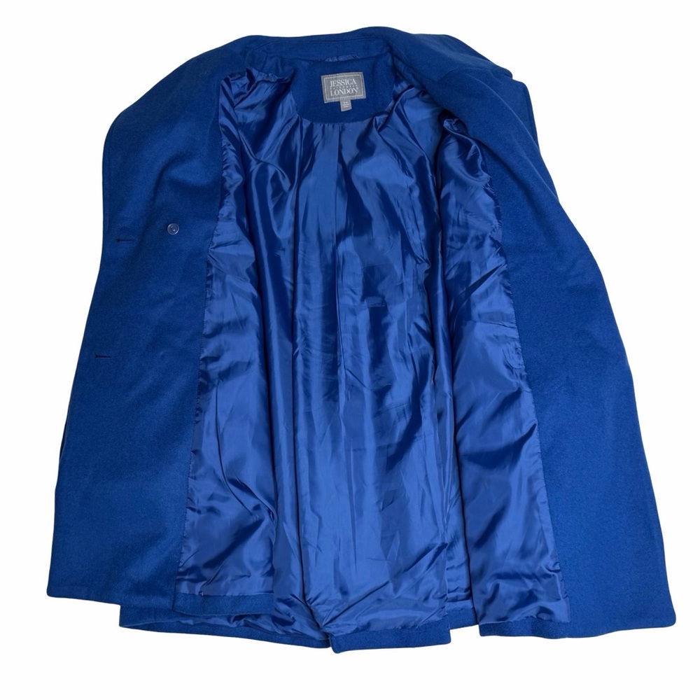 Jessica London Blue Wool Blend Double Breasted Peacoat Women's Sz 16W - Picture 3 of 6
